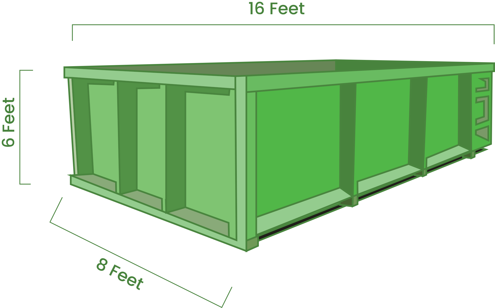 green dumpster truck graphic